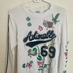トップス Christian Dior 69 Adiorable Top Galliano Dior Long Sleeve Top Size S: Adorable 69 Embroidery